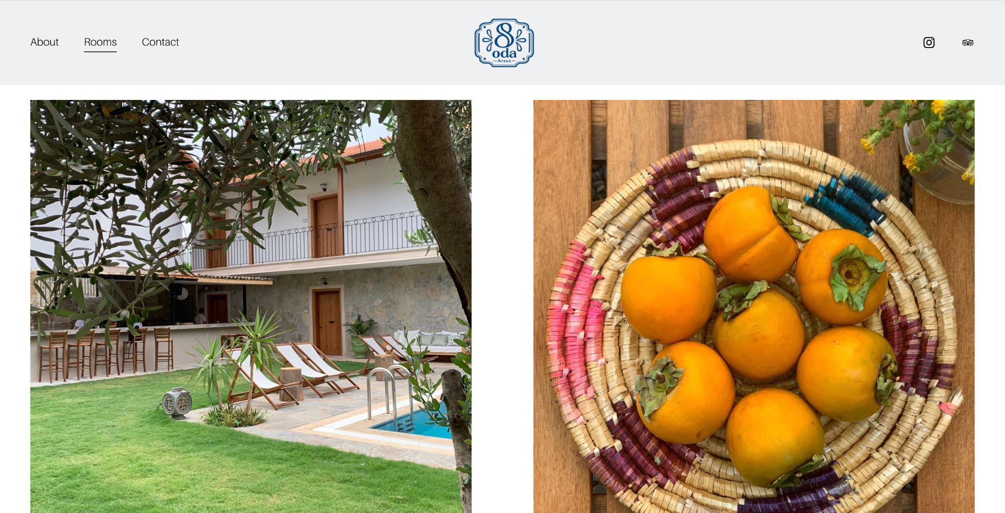 Fresh persimmons in a woven basket
