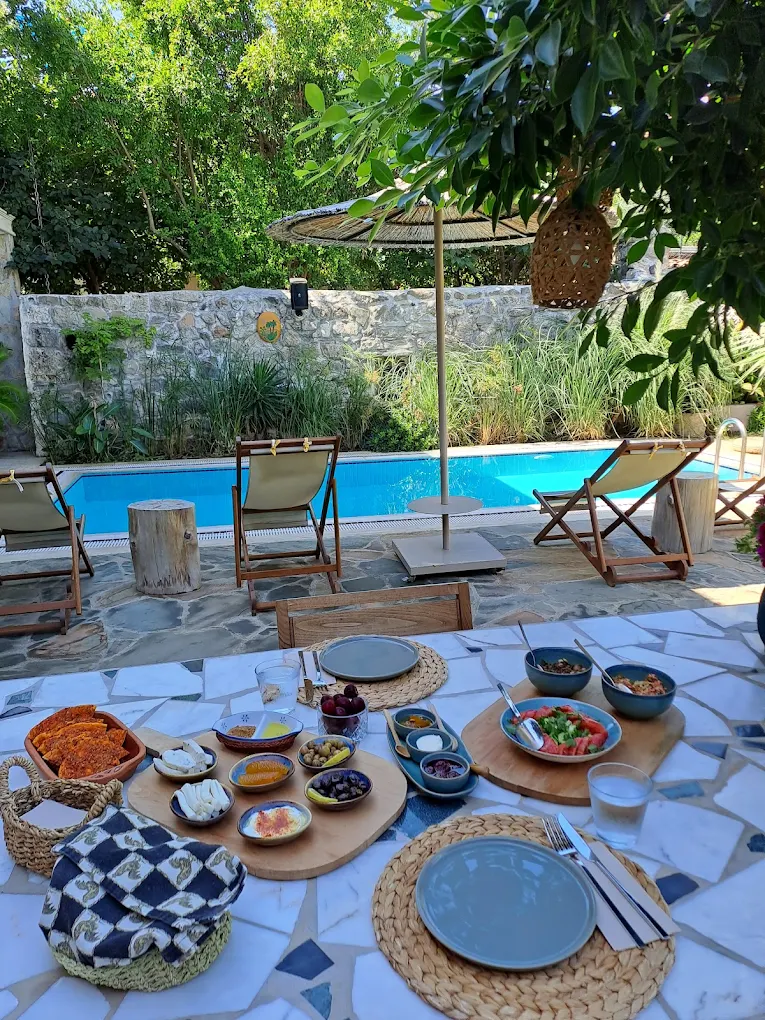 Breakfast by the pool at Sekiz Oda
